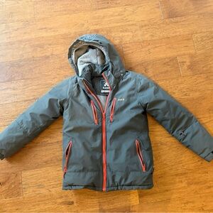 Kamik Kids' Charcoal and Tangerine ski coat